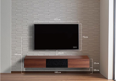 フロートテレビボードとテレビの取付位置について