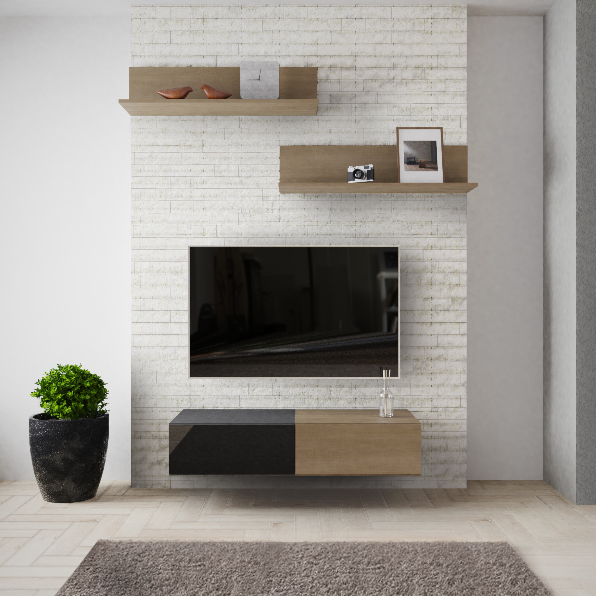 Margin Living 壁を広く見せる 縦長レイアウト Margin Cabinet Pamouna Margin Living 壁を広く見せる 縦長レイアウト Margin Cabinet Pamouna