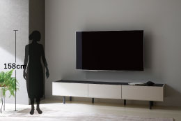 WVテレビボード　高さイメージ　カラー：シルキーアッシュ