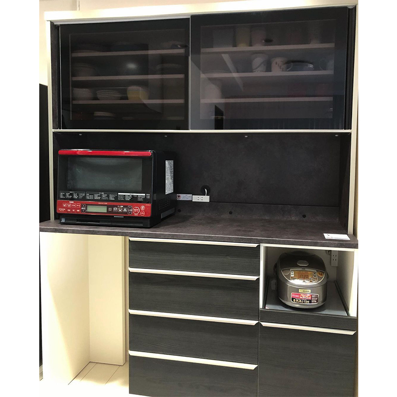 食器棚　RQ/SQ RM/SMシリーズ（上台:セラミカネロ　下台:カラーオーダー、横幅：150cm）