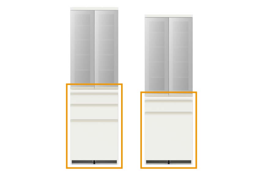 ECEMサイドアイテム2種類のカウンター高さ