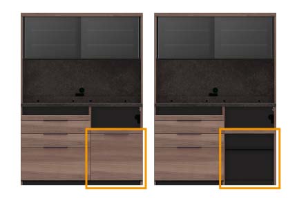 ID下台収納タイプは2種から選択可能