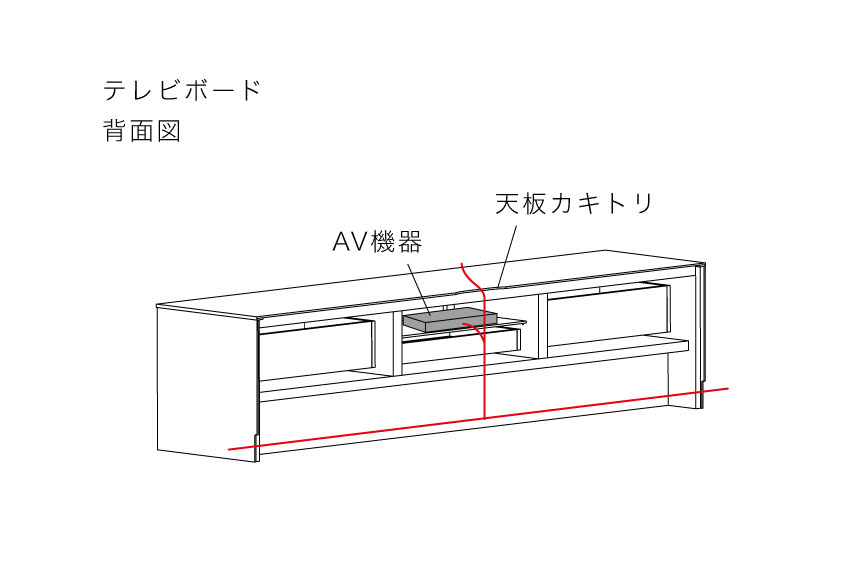 LIテレビボード背面図