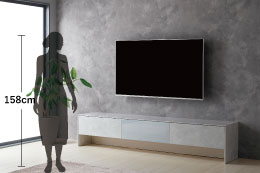 LIテレビボード　高さイメージ　カラー：ライトストーン