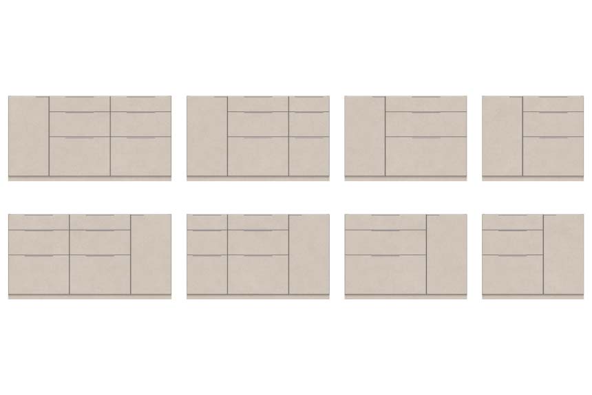 LC食器棚　引出＋扉収納