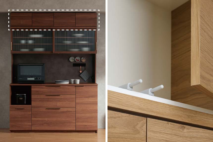 NW上置きはプッシュラッチ仕様