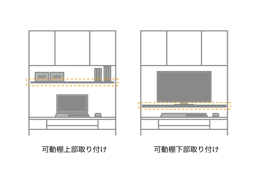 WS デスクキャビネット 大型モニターも設置可能