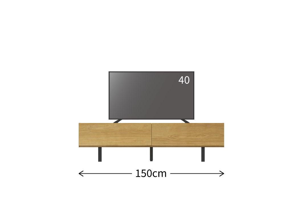 WVテレビボード サイズバリエーション 幅150cm
