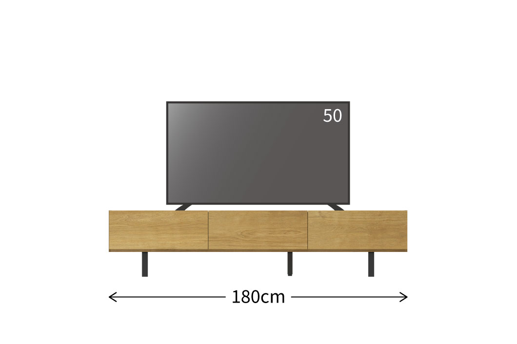 WVテレビボード サイズバリエーション 幅180cm