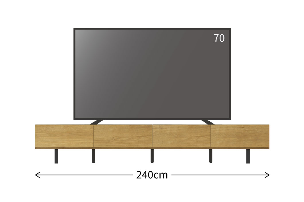 WVテレビボード サイズバリエーション 幅240cm