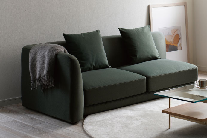 ゆったりとしたロースタイルソファ