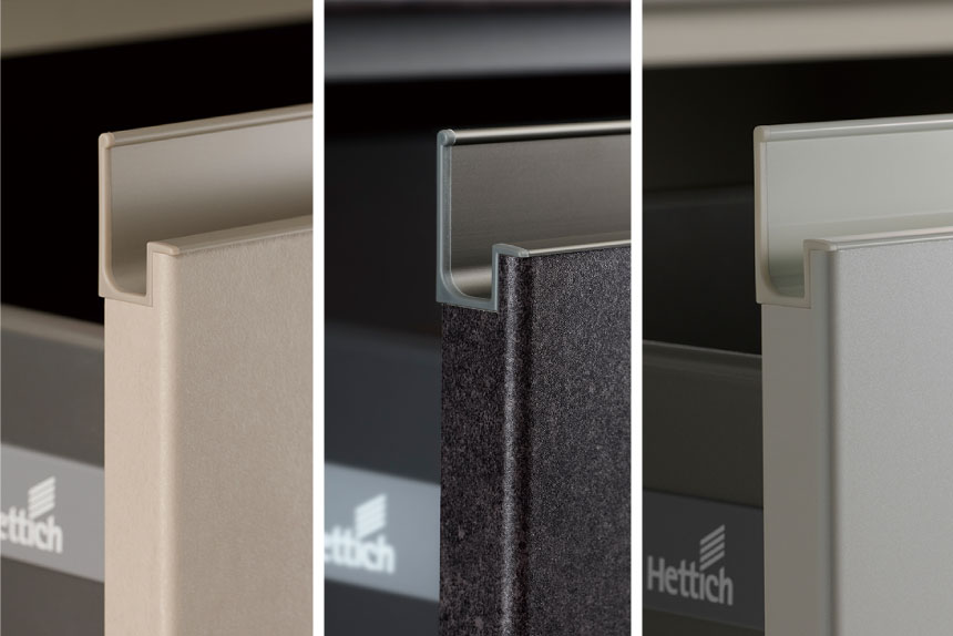 ボディに合わせた引手カラー