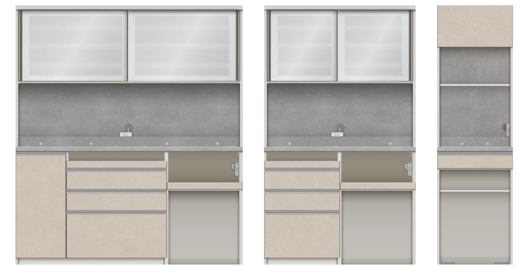 JN高さ207cm、下台オープン収納タイプ