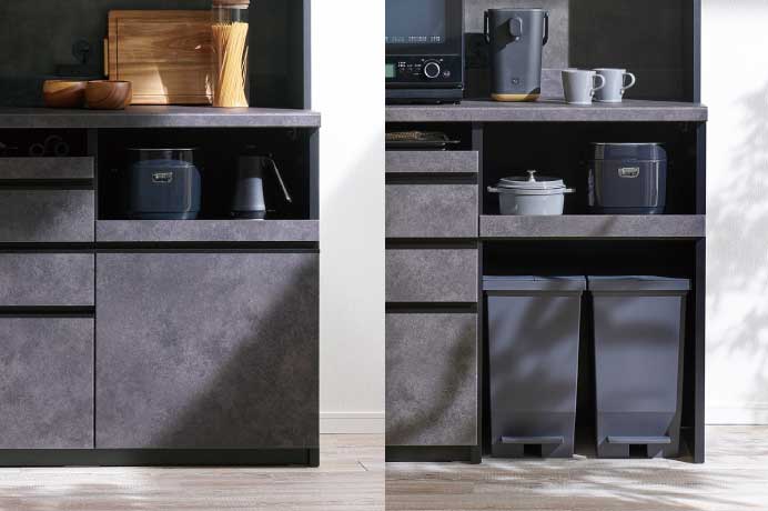 下台は引出タイプとオープンタイプから選べます。