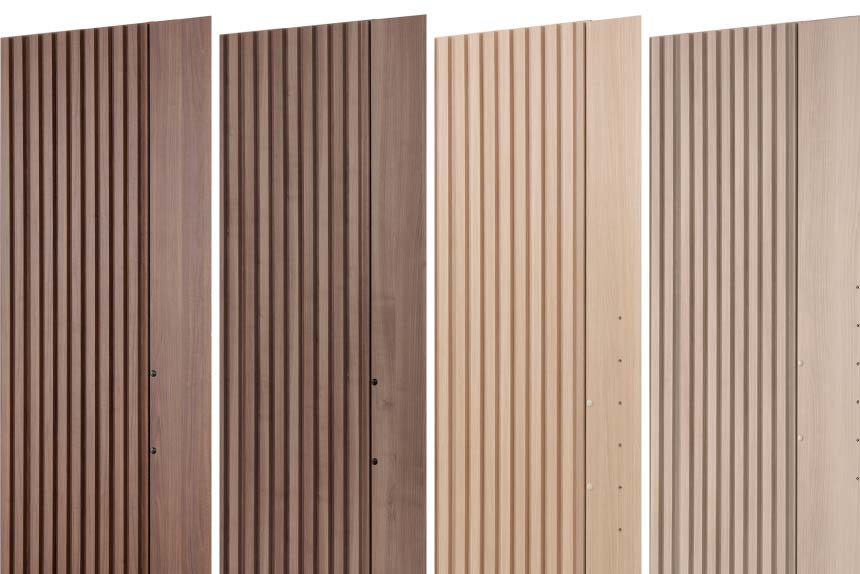 KPテレビボードのパネルカラーは4色の木目柄から選べます