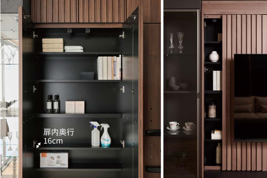 KPテレビボードのバックパネル収納