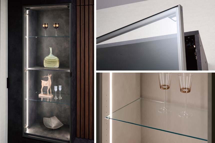 キュリオケースタイプのキャビネット