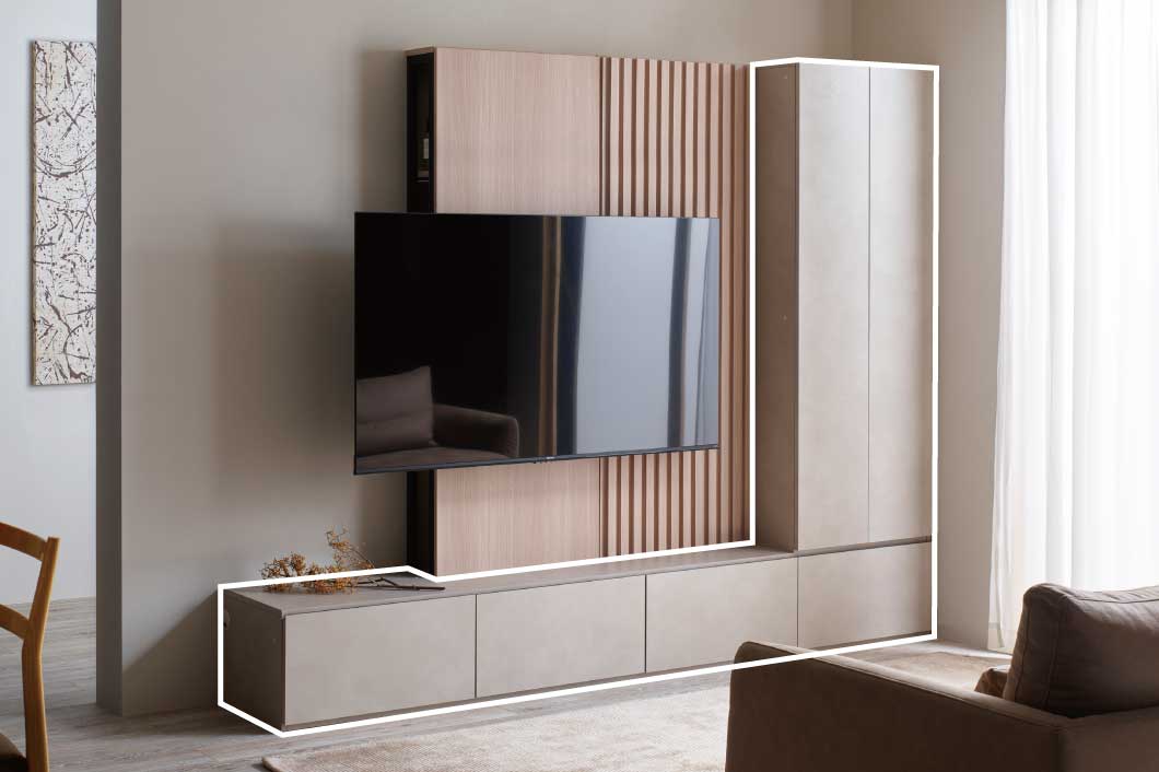 ラスターベージュカラーのKPテレビボード下台