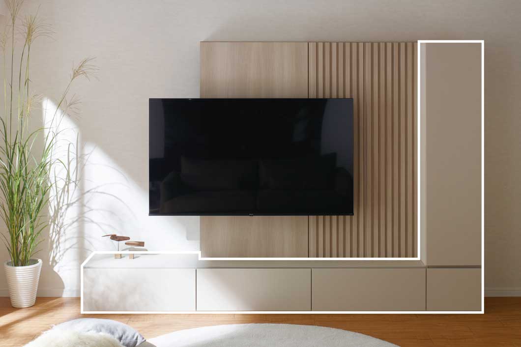 マットベージュカラーのKPテレビボード下台