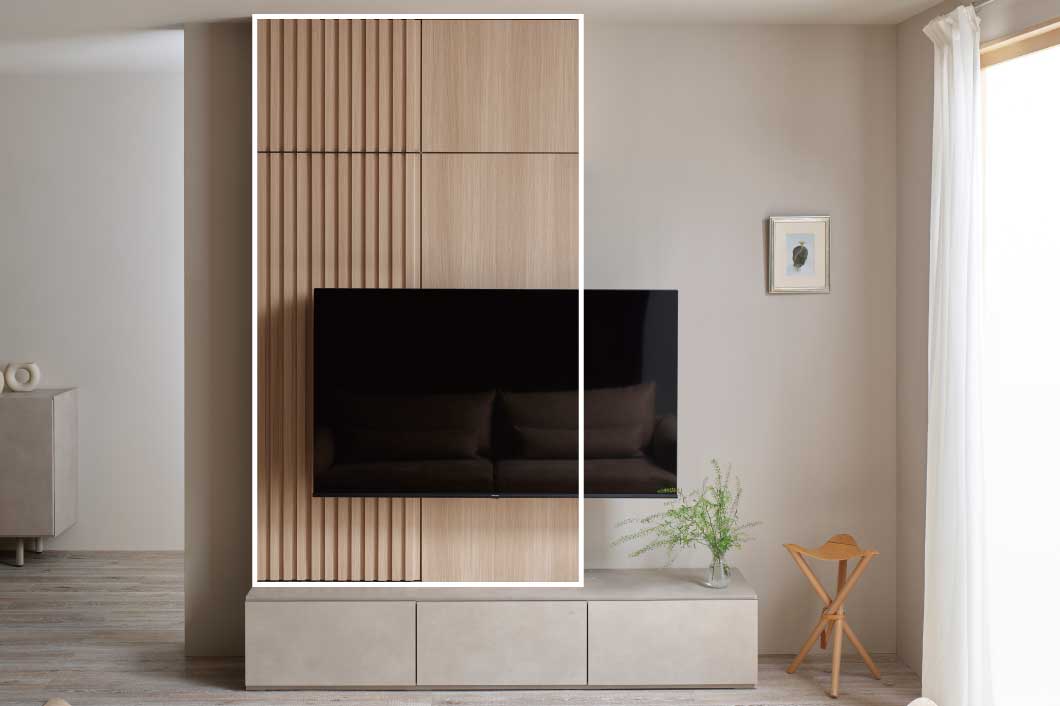 グリジオークのKPテレビボードバックパネル