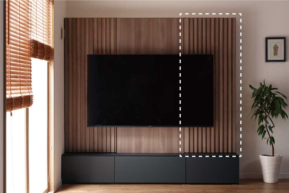 KPテレビボード-追加リブパネル収納