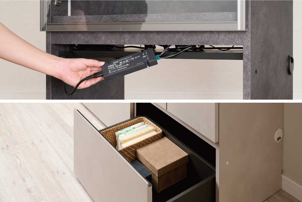 KPキュリオキャビネットの引出収納