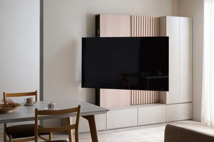 工事不要でテレビの壁掛け設置が可能。