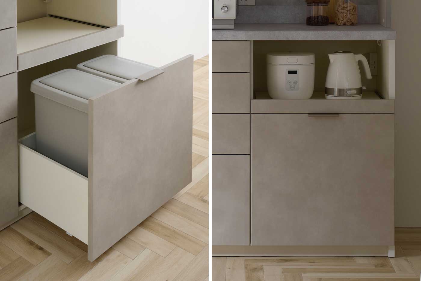 RURL食器棚の深引出収納