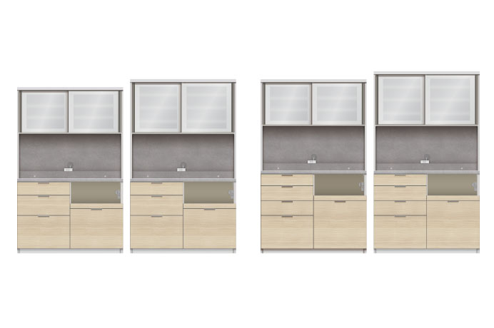 カウンター高さ、上台高さをそれぞれ選択可能。